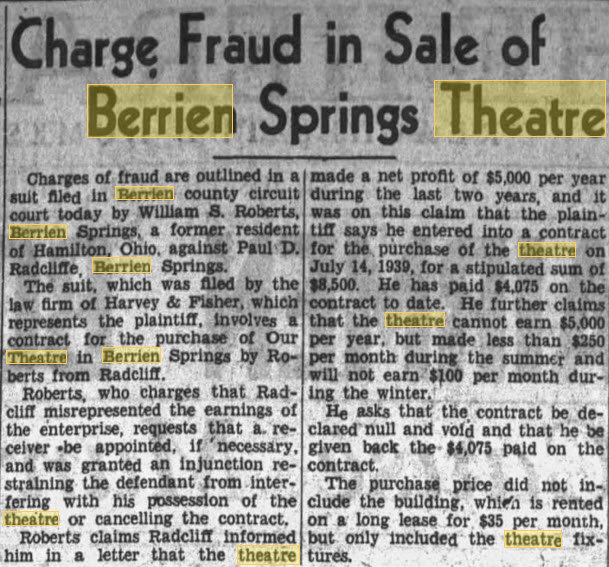 Berry Theatre - 1939 21 DEC